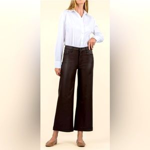 Kut From the Cloth Meg Coated High Rise Wide Leg Size 6